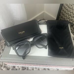 Celine Black Sunglasses with Silver Hinges